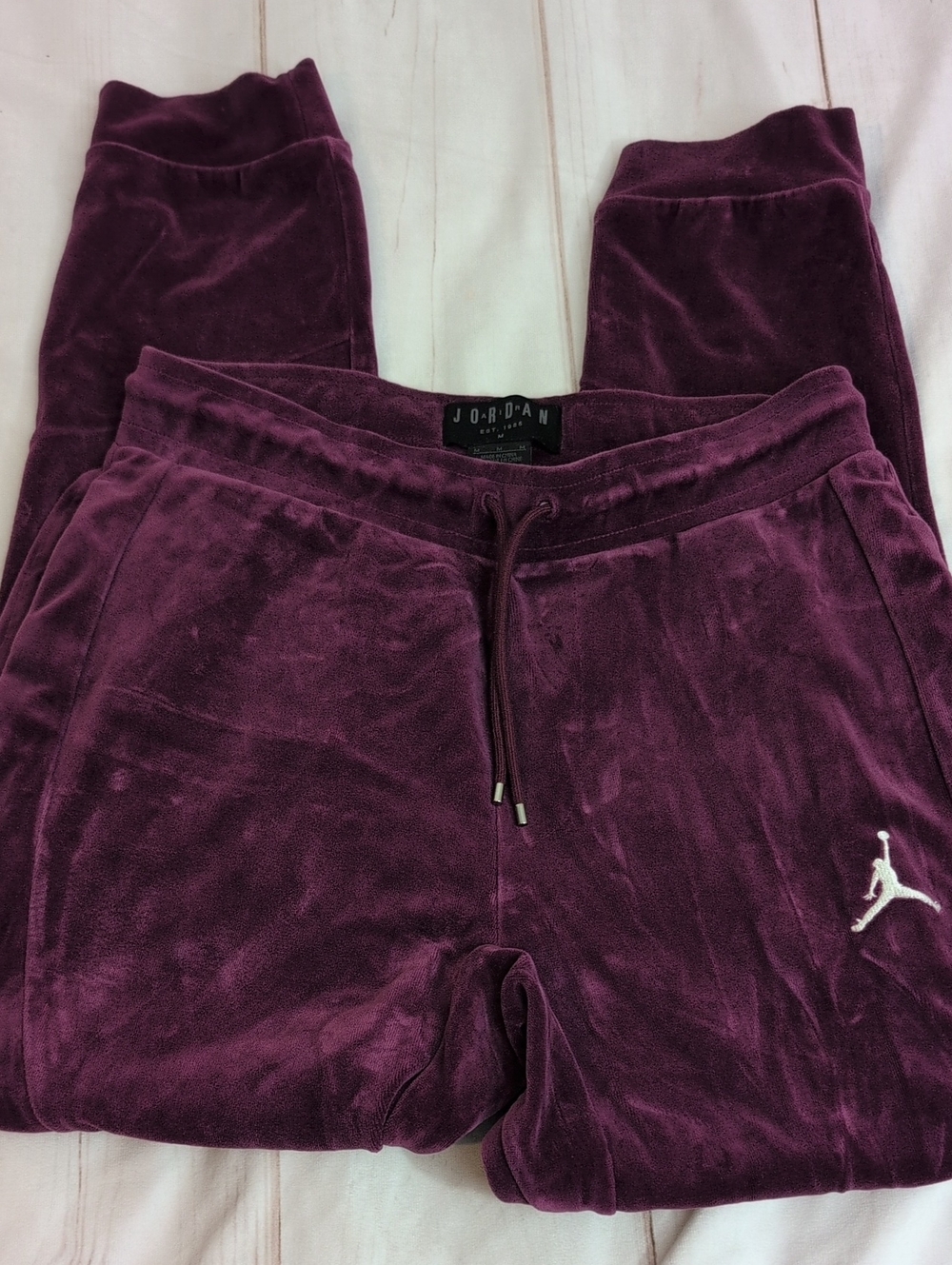 Nike Air Jordan JSW Velour Pants Men’s M Bordeaux Purple AH2361-609 Rare